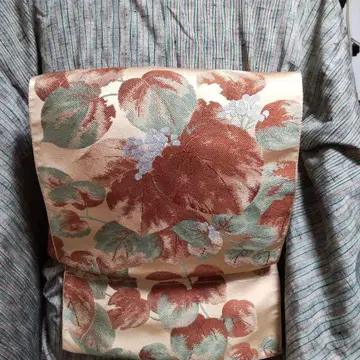 순수 실크 나무 열매 짜임 나고야 오비 (약 24cm) (556)