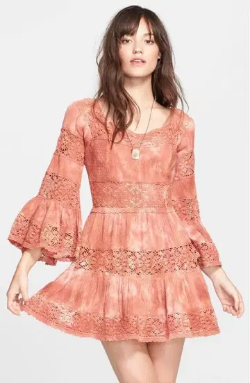 Free people 오렌지 타이다이 원피스