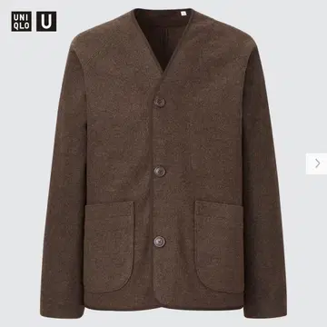 UNIQLO U 플리스 가디건 다크 브라운 인기 멋스러운 브라운
