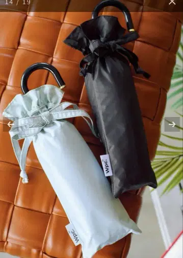 Wpc. 차광 클래식 프릴 미니 접이식 양산 블랙 미사용 새상품