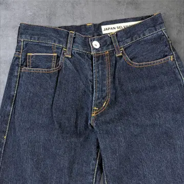 러쉬아워 빨간색 셀비치 데님 다크 네이비 스트레이트 28인치
