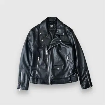 ZARA 더블 라이더 자켓 블랙 인조 가죽 M