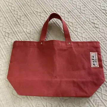 이치자와 캔버스제 빨간색 토트백