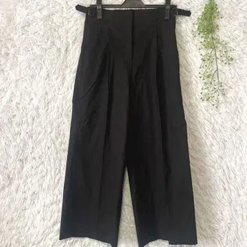 플라스테 스트레치 린넨 믹스 와이드 팬츠 블랙 S 정가 9900