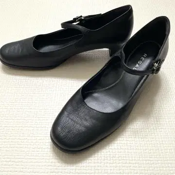 [ 하자품 새상품급 ] 리 스트랩펌프스 24cm 가죽 블랙E3 일본제