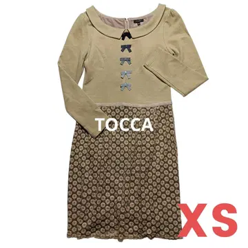 TOCCA 토카 도킹 원피스 리본 베이지 레이스 페미닌
