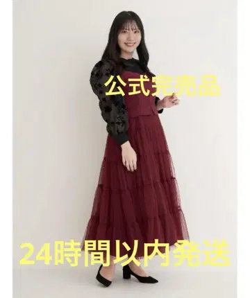 Re-J 리제이 스웨이드 티어드 튤 오버롤 스커트