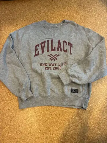 EVILACT 그레이 맨투맨 트레이닝복 헤비 XL