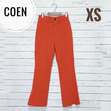 1775 [코엔] 드라이 갭 슬릿 컬러 플레어 팬츠 브릭 XS 얇은 소재