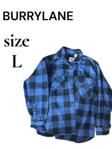 BURRYLANE 파랑 블랙 체크 플란넬 셔츠 L 사이즈