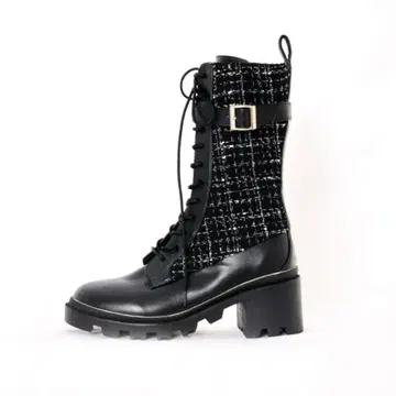 herlipto Gold Buckle Lace-Up 부츠