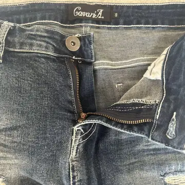 CavaricA 데미지 스키니 데님
