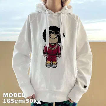 비트 베어브릭 후드티 캐릭터 자수 M 맨투맨 화이트 빨간색 브라운