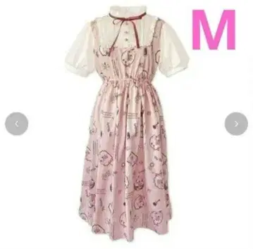 M 사이즈 마이멜로디 원피스 올 패턴 하이넥 아베일 핑크
