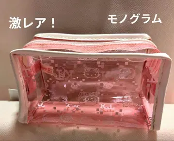 초레어! 헬로키티 로즈 비닐 파우치 모노그램 택 포함 레트로