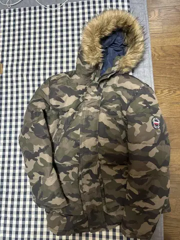 TOMMY HILFIGER 카모 패턴 롱 다운 남성용