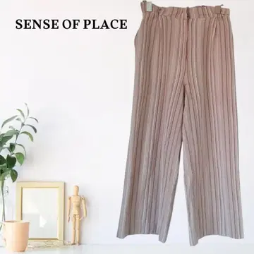 zB1038 [ S ] SENSE PLACE 팬츠 와이드 레그 하이웨스트