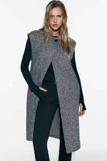 컨디션 최상 ZARA 롱 소프트 베스트
