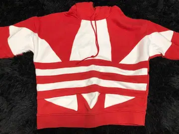 레드 화이트 adidas 후드티