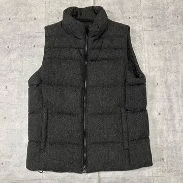 새상품급 UNIQLO 울 다운 베스트 헤링본 그레이 조기 4323