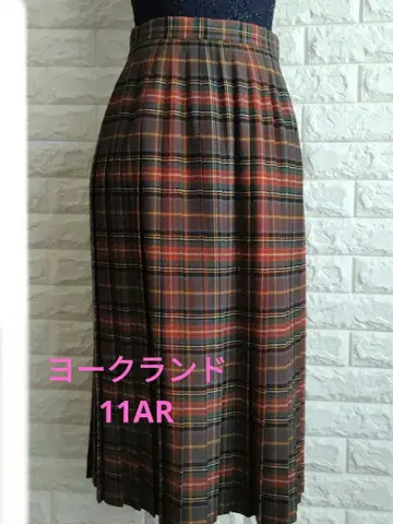 [새상품급] Yorkland 요크랜드 체크 무늬 플리츠 스커트 11AR