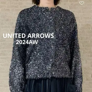 유나이티드 애로우즈 2024 AW 니트 글리터 라메 가디건 블랙