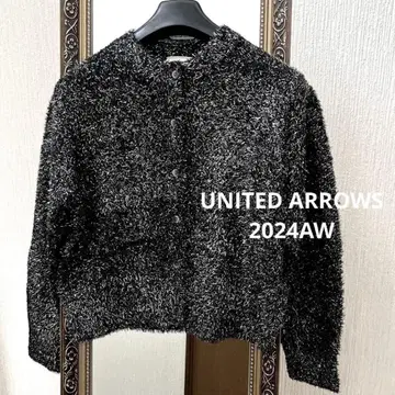 유나이티드 애로우즈 2024 AW 니트 글리터 라메 가디건 블랙