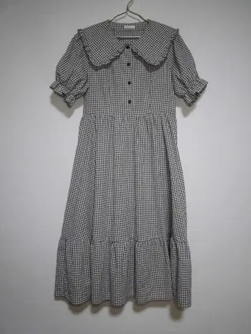 아오키 미사코 콜라보 시마미사 깅엄 체크 원피스 XL