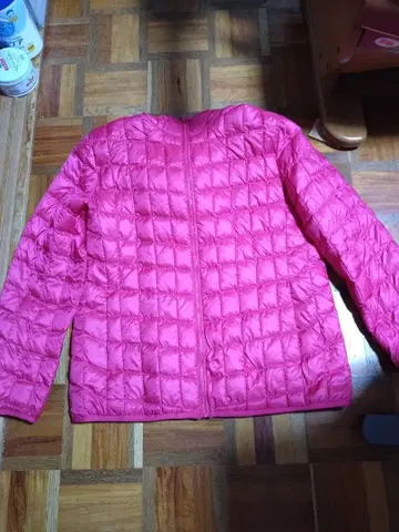 UNIQLO 후드 부착 핑크 다운 자켓 XL