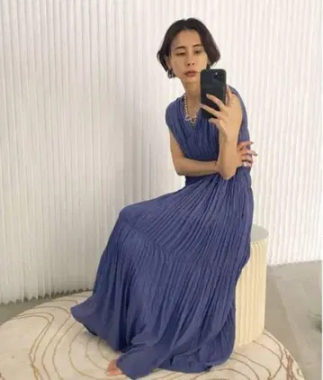 AMERI SHIRRING PLEATS NS DRESS