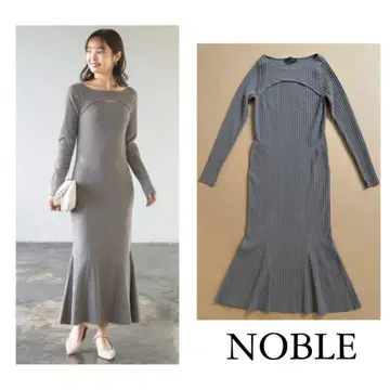 NOBLE 데콜테 오픈 니트 원피스