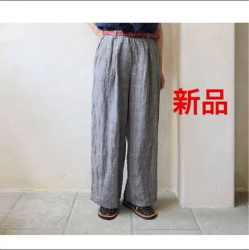 미사용 택 포함 nest Robe 린넨 글렌체크 이지 팬츠