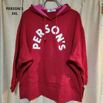 PERSON'S 빨간색 후드 부착 후드티