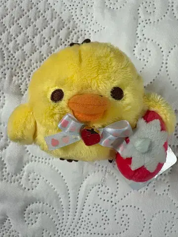 리락쿠마 키이로이토리 딸기 마스코트 봉제 인형