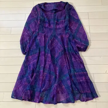 9.24 쇼와 레트로 원피스 비침 퍼플 빈티지 구제 의류