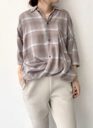 새상품급 라빠르망 CHECK 2WAY SHIRT