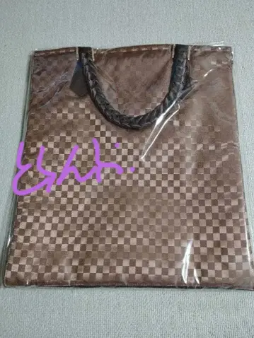 체크 패턴 브라운 브라운 백 naraya 토트백 사각형 새상품