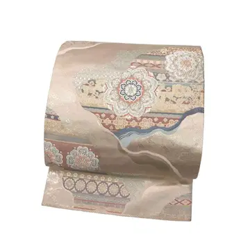 후쿠로 오비 화려한 꽃무늬 패턴 도나가토리 옅은 복숭아색 KO-998