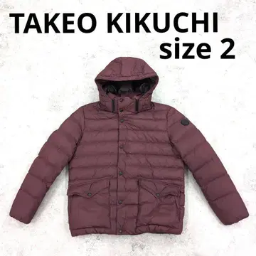 259 TAKEO KIKUCHI 버건디 후드 부착 다운 자켓 2