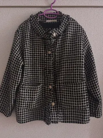 ELENCARE DUE 트위드 노카라 자켓