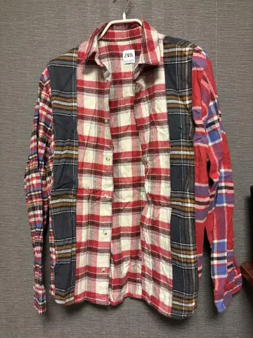 ZARA 긴팔 체크 무늬 셔츠