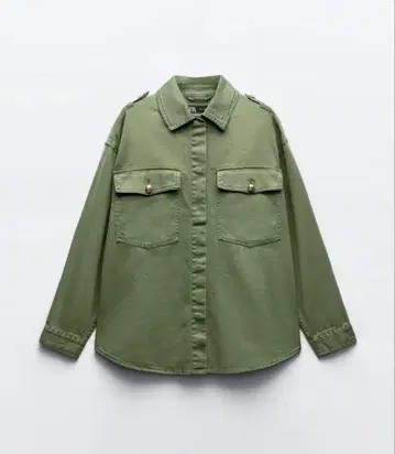 ZARA 자라 밀리터리 자켓 올리브 그린 오버 사이즈