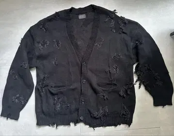 Danke Schon 데미지 가디건 black