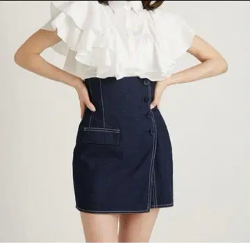 스나이델 사이드 버튼 데님 스카쇼팬