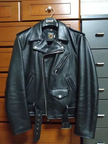 Schott 블랙 원스타 라이더 자켓