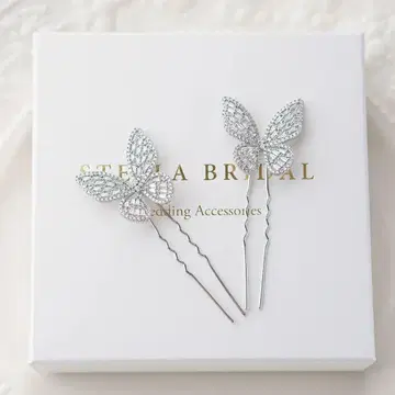 STELLA BRIDAL 나비 디자인 헤어핀 4개 세트