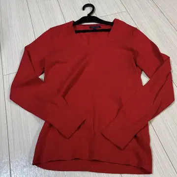 TOMMY HILFIGER 긴팔 니트 T셔츠 M 레드 여성용