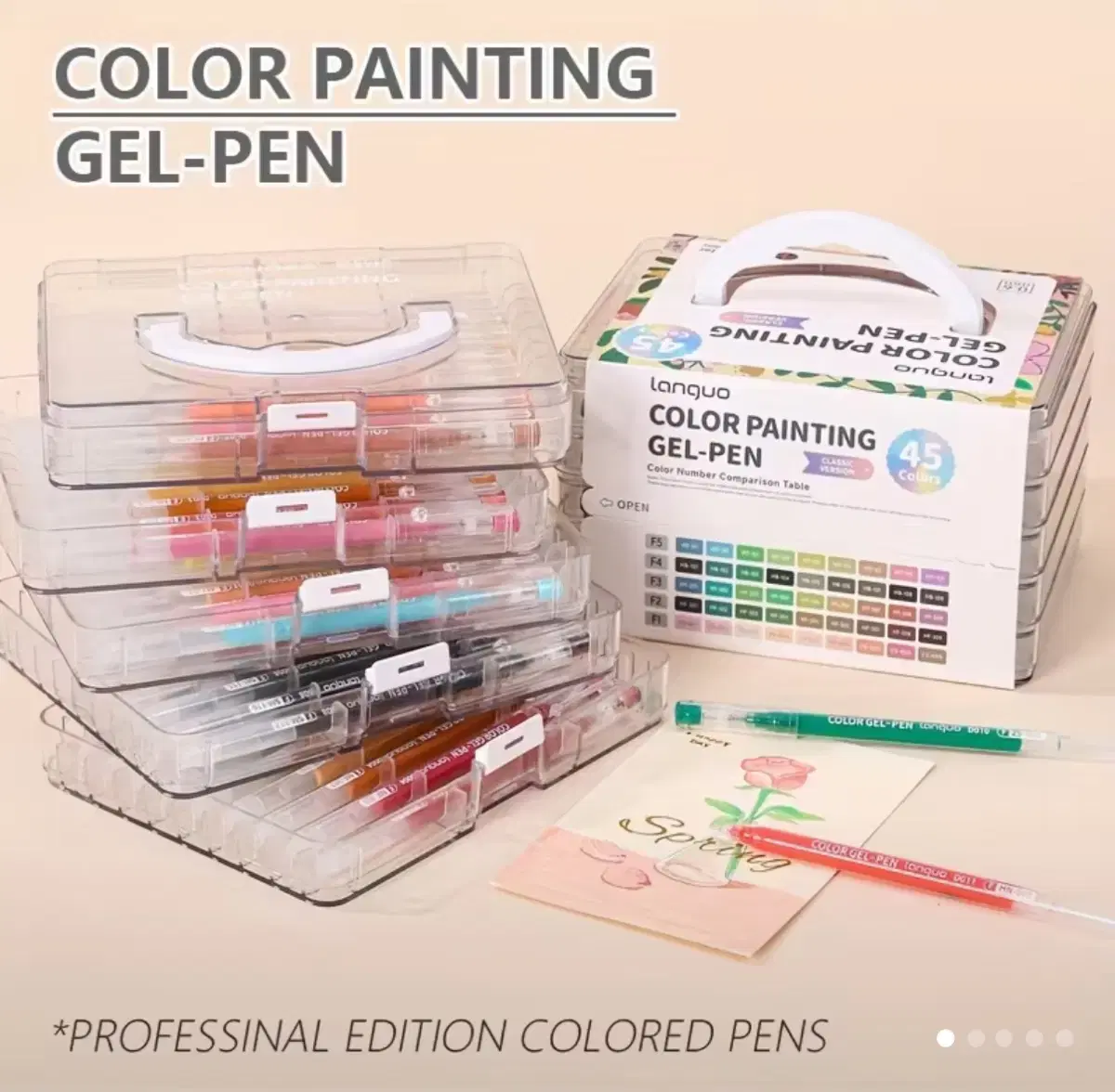 Languo Morandi Color Gel Pen, 45 Colors, for Diaries and Journaling