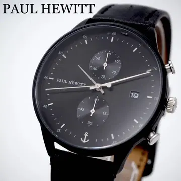 188 폴 휴잇 크로노그래프 데이트 남성용 시계 블랙