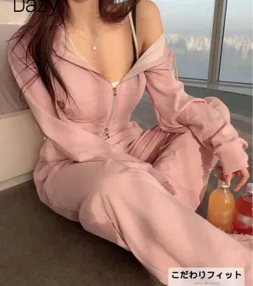 새상품 Dazy 핑크 후드 부착 셋업 S 사이즈